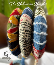 Load image into Gallery viewer, “The Bohemian Bangle” Denim & Boho Fabric Bangles