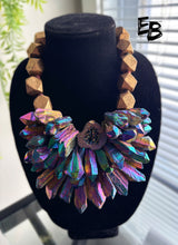 Load image into Gallery viewer, “Earth’s Inner Beauty” Natural Metallic Coated Quartz Statement Necklace