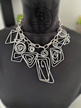 Load image into Gallery viewer, “Piper” Abstract Silver Tone Handcrafted Charm Necklace