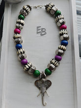 Load image into Gallery viewer, “Silver Elle” Bone & Wood Necklace