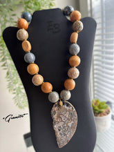 Load image into Gallery viewer, “Granite” Agate & Ceramic Glass Bead Statement Necklace