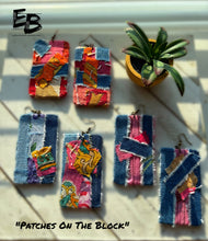 Load image into Gallery viewer, “Patches On The Block” Mixed Fabric Earrings