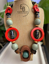 Load image into Gallery viewer, “Round In Circles” Harvest Vintage Wood Necklace