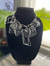 Load image into Gallery viewer, “Piper” Abstract Silver Tone Handcrafted Charm Necklace