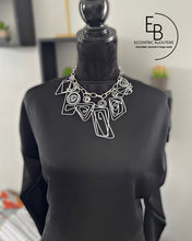 Load image into Gallery viewer, “Piper” Abstract Silver Tone Handcrafted Charm Necklace