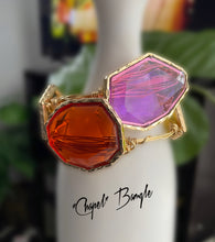 Load image into Gallery viewer, The “Chapel” Oversized Tri-Color Crystal Acrylic Bangle