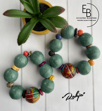 Load image into Gallery viewer, “Rahji” Chunky Authentic Handcrafted Ceramic Bead Stretch Bracelet