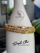 Load image into Gallery viewer, “Simple Chic” 3pc Wire Wrapped Bangle Stacks