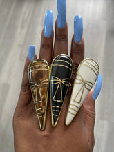 Load image into Gallery viewer, MEGA African Brass, Bone & Stone Adjustable Rings