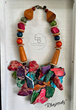 Load image into Gallery viewer, “Jasper Rhapsody” Abstract Jasper & Vintage Wood Statement Necklace