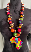 Load image into Gallery viewer, “Kuangalia” Vibrant Wood & Metal Statement Necklace