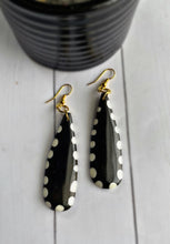 Load image into Gallery viewer, “The Batik Collection” Bone & Brass Dangle Earrings