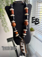 Load image into Gallery viewer, “Spotted Roots” Long Oversized Agate, Buffalo, Wood & Bone Necklace