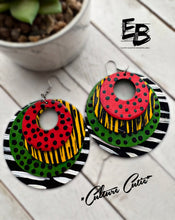Load image into Gallery viewer, “Culture Cuties” Layered Hand-painted Dangle Earrings