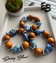 Load image into Gallery viewer, “Stoney Blues” Exaggerated Stretch Bracelets