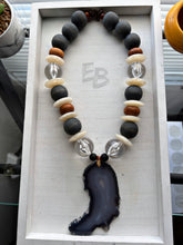 Load image into Gallery viewer, “Gray’s Anatomy” Oversized Agate, Wood & Resin Necklace