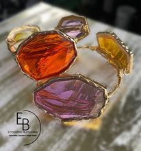 Load image into Gallery viewer, The “Chapel” Oversized Tri-Color Crystal Acrylic Bangle