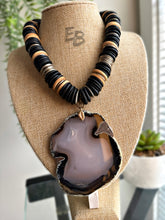 Load image into Gallery viewer, “Hot Coals” Natural Agate & Wood Necklace