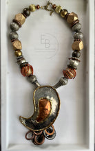 Load image into Gallery viewer, “Heavy On The Metals” Handcrafted Abstract Statement Necklace