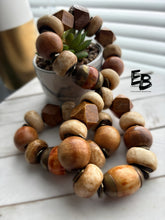 Load image into Gallery viewer, “Rustic Brass” Chunky Bone & Brass Unisex Stretch Bracelet