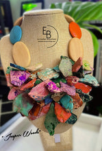 Load image into Gallery viewer, “Jasper Woods” Abstract Jasper and Wood Statement Necklace 