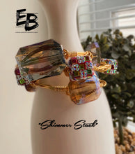 Load image into Gallery viewer, “The Shimmer Stack” 3pc Crystal Bangle Stack