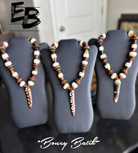 Load image into Gallery viewer, “Boney Batik” Bone & Wood Necklaces