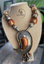 Load image into Gallery viewer, “Heavy On The Metals” Handcrafted Abstract Statement Necklace