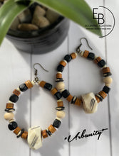 Load image into Gallery viewer, “Urbanity” Bone & Wood Bead Earrings