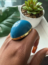 Load image into Gallery viewer, Oversized Dyed Bone & Brass Adjustable Rings
