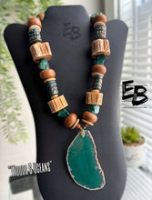 Load image into Gallery viewer, “Woods & Oceans” Agate & Bone Necklace