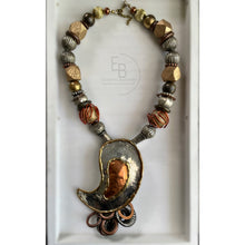 Load image into Gallery viewer, “Heavy On The Metals” Handcrafted Abstract Statement Necklace