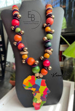 Load image into Gallery viewer, “Kuangalia” Vibrant Wood & Metal Statement Necklace