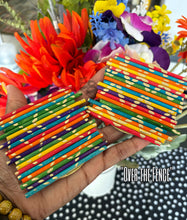 Load image into Gallery viewer, “Over The Fence” Vibrant Dyed Wood Earrings