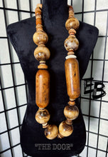 Load image into Gallery viewer, “The Door” Vintage Wood & Resin Exaggerated Statement Necklace