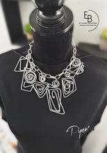 Load image into Gallery viewer, “Piper” Abstract Silver Tone Handcrafted Charm Necklace