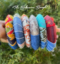 Load image into Gallery viewer, “The Bohemian Bangle” Denim & Boho Fabric Bangles