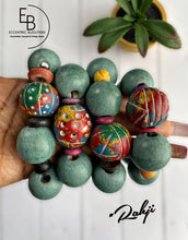 Load image into Gallery viewer, “Rahji” Chunky Authentic Handcrafted Ceramic Bead Stretch Bracelet