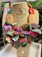 Load image into Gallery viewer, “Jasper Woods” Abstract Jasper and Wood Statement Necklace 
