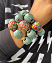 Load image into Gallery viewer, “Rahji” Chunky Authentic Handcrafted Ceramic Bead Stretch Bracelet