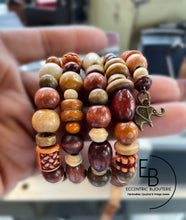 Load image into Gallery viewer, "Summer Woods" Mixed Natural Wood Bead Wrap Bracelet