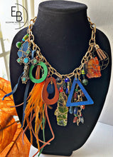 Load image into Gallery viewer, "New Orleans" Signature Junk Jewel Charm Necklace w/ Wood Charms