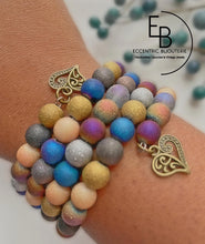 Load image into Gallery viewer, "Colorful Streams" Matte Glass Bead Wrap Bracelet