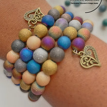 Load image into Gallery viewer, "Colorful Streams" Matte Glass Bead Wrap Bracelet
