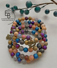 Load image into Gallery viewer, "Colorful Streams" Matte Glass Bead Wrap Bracelet