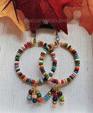 Load image into Gallery viewer, "Circle of Life" Vibrant Colorful Bone Bead Hoops