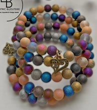 Load image into Gallery viewer, "Colorful Streams" Matte Glass Bead Wrap Bracelet
