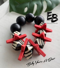 Load image into Gallery viewer, “Baby You’re A Star” Oversized Bone &amp;Wood Stretch Bracelets
