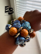 Load image into Gallery viewer, “Stoney Blues” Exaggerated Stretch Bracelets
