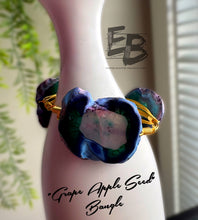 Load image into Gallery viewer, “Grape Apple Seed” Agate Bangle
